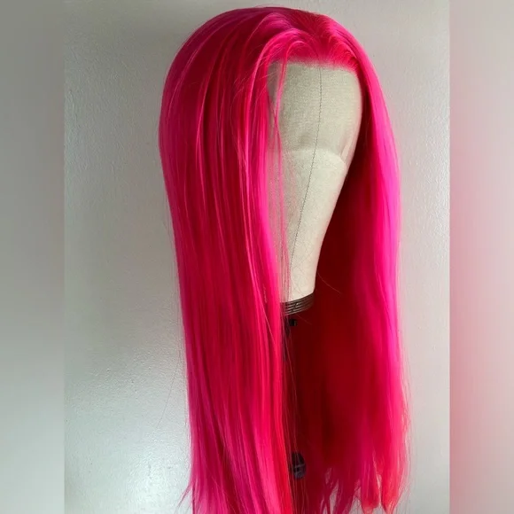 Long Pink Wigs -Pink lace Front Wigs